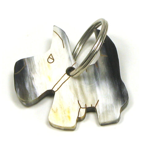 Scottie Dog Horn Keyring